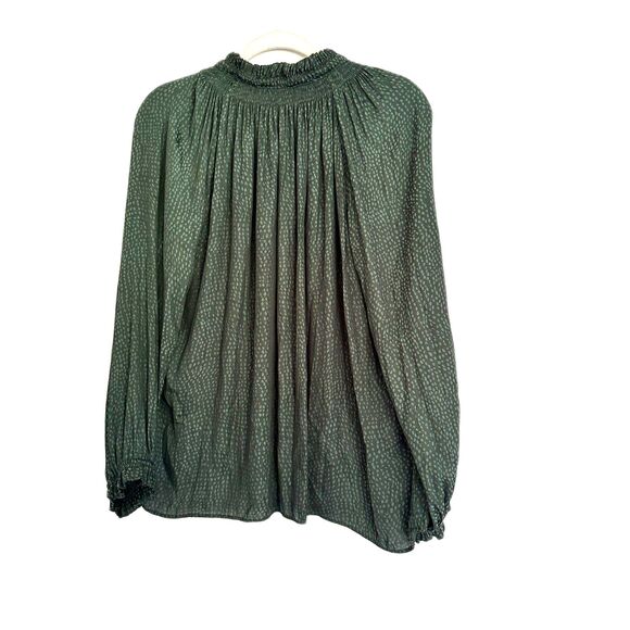 Ellen Weaver Silky Green Blouse Two Toned Size M Oversized Top Flowy - Picture 2 of 6